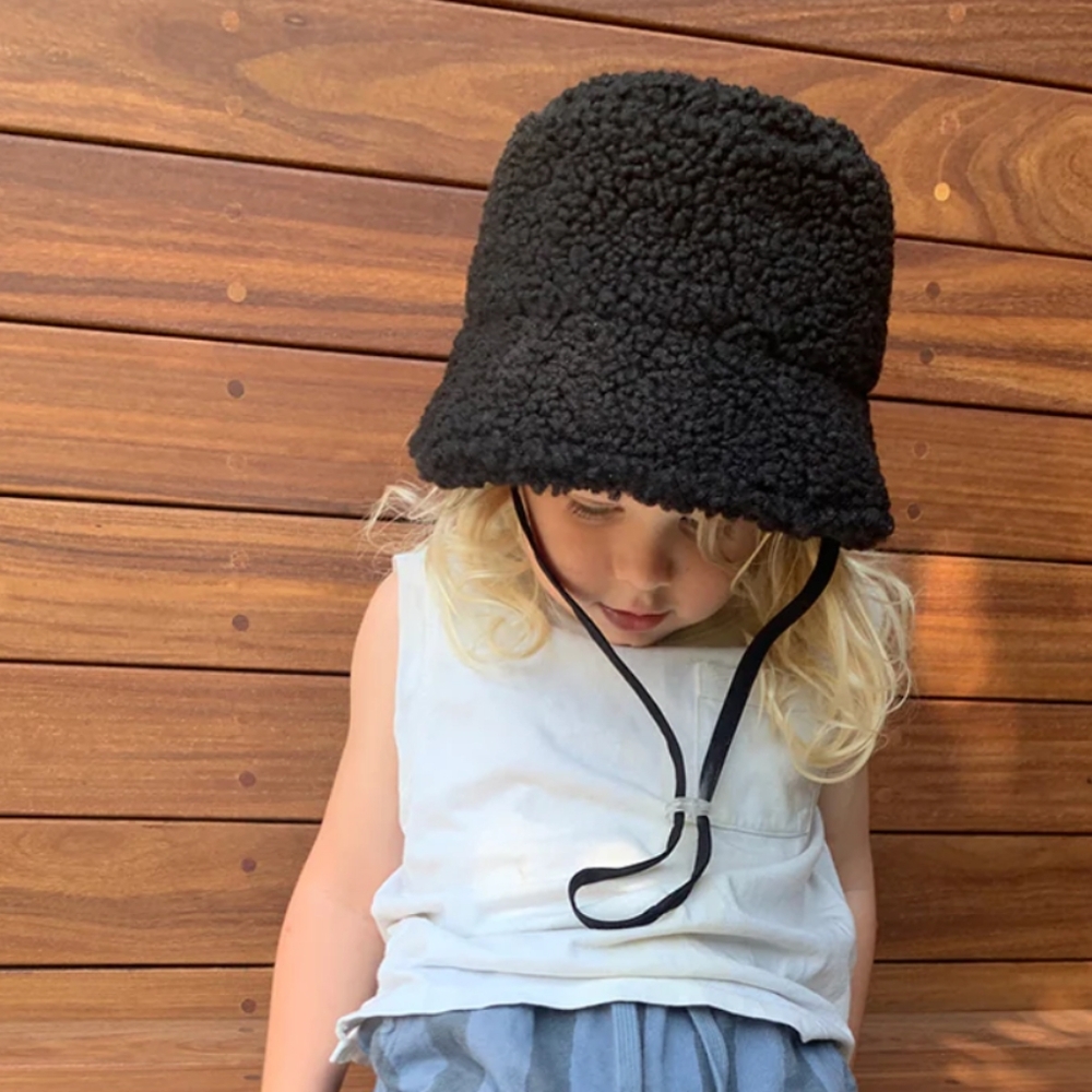 Lack of Color Kids Mini Black Teddy Bucket Hat One Size (47cm) Ages 1-5